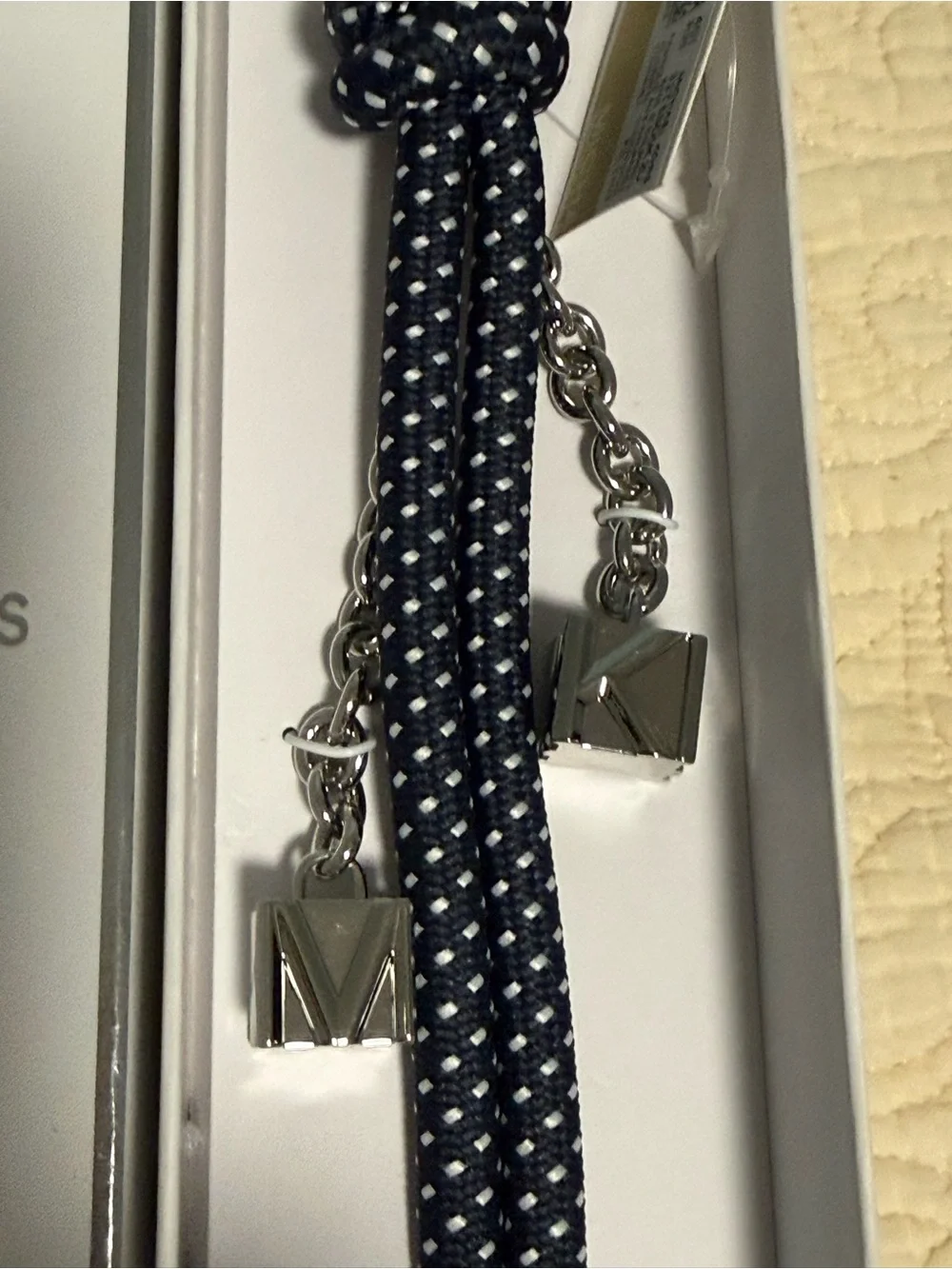 Michael Kores Bag/key charm with rope accent and MK logo charms! NWB 😍